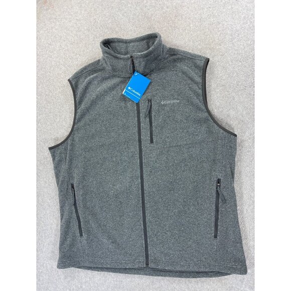 NWT Columbia CASCADES EXPLORER Fleece Jacket‎ Vest (Men's 2XL) Gray - Picture 1 of 11